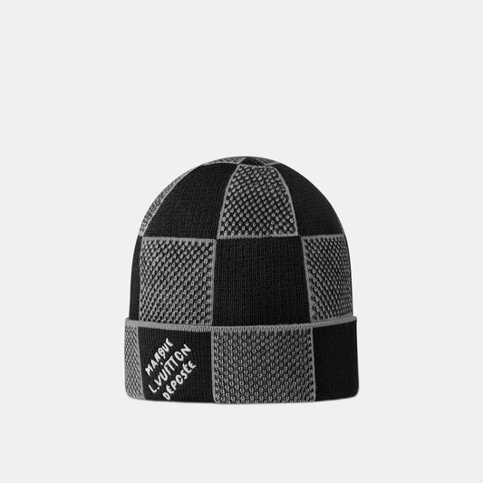 Bonnet et Écharpe Damier Heritage Noir