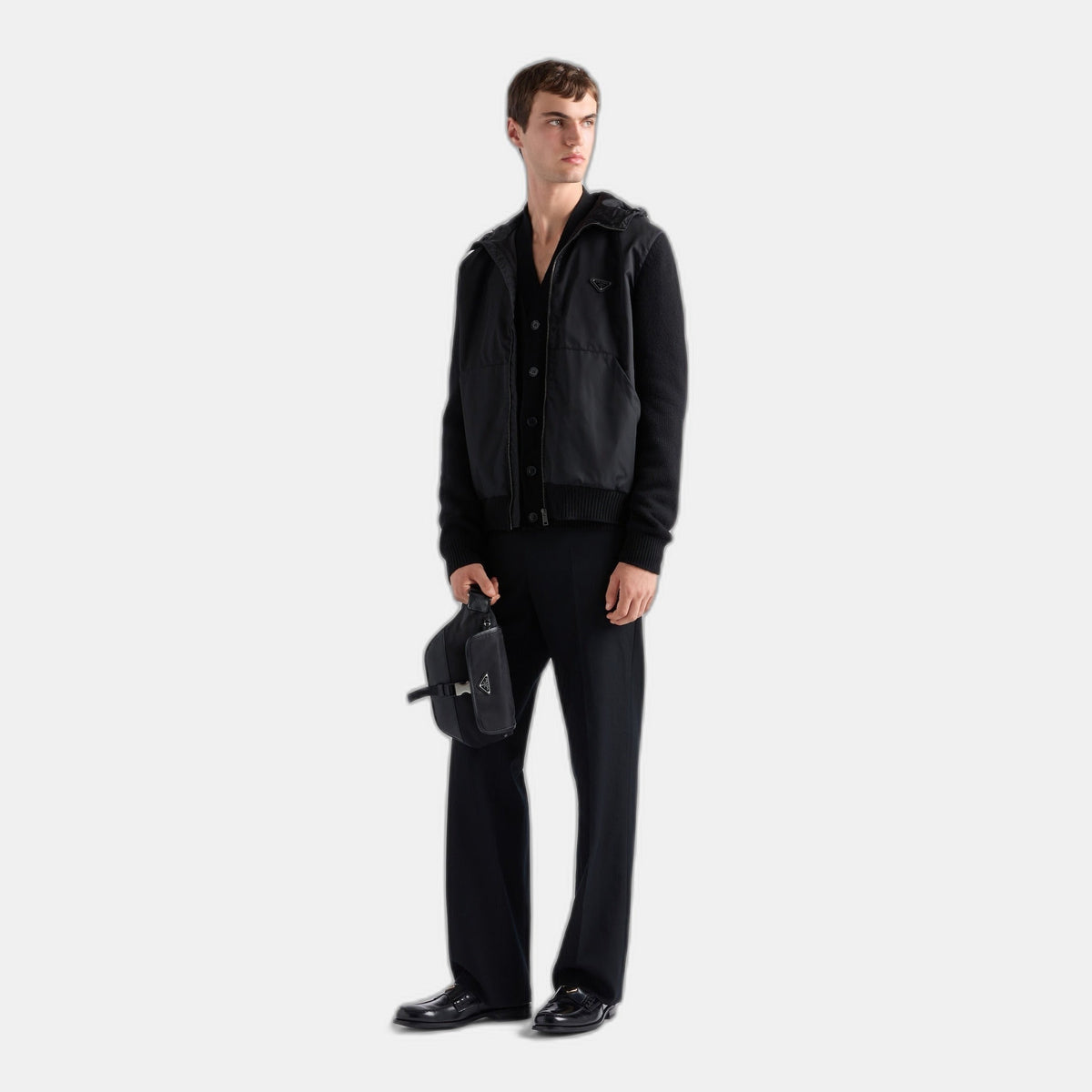 Sac porté épaule en Re-Nylon et cuir Saffiano - #11