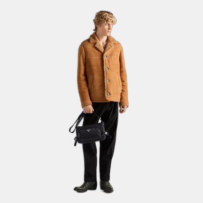 Sac de taille moyenne porté épaule en Re-Nylon et cuir Saffiano - #1