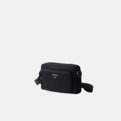 Petit sac porté épaule en Re-Nylon et cuir Saffia