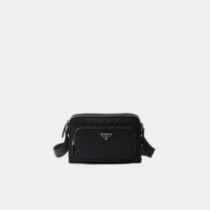Petit sac porté épaule en Re-Nylon et cuir Saffia