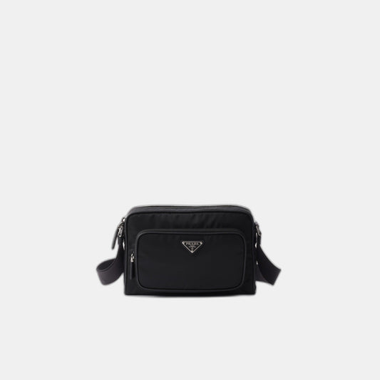 Petit sac porté épaule en Re-Nylon et cuir Saffia