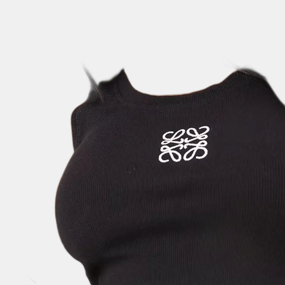 Loewe - Débardeur Anagram en coton Noir