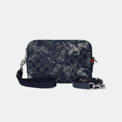 Sac à bandoulière en denim GG petit format