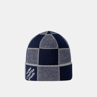 Bonnet et Écharpe Damier Heritage Bleu Marine