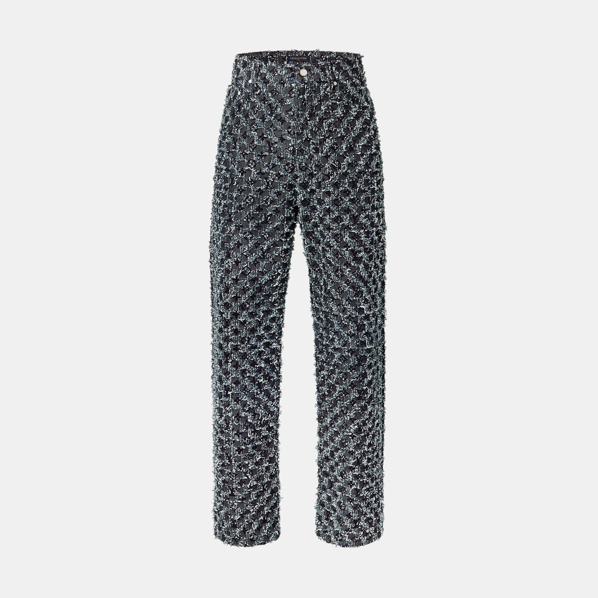 Pantalon droit à Monogram floqué en denim