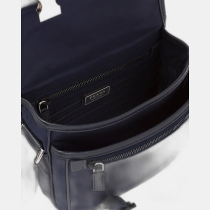Sac porté épaule en Re-Nylon et cuir Saffiano - #5