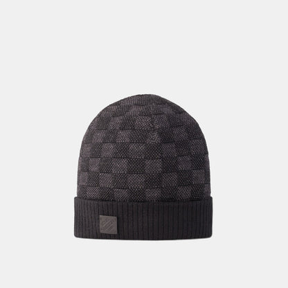 Bonnet et Écharpe Néo Petit Damier Noir