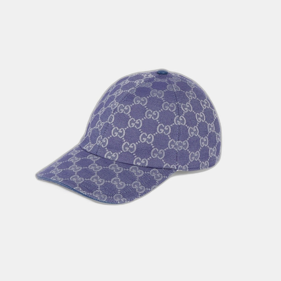 CASQUETTE EN TOILE GG Bleu gris
