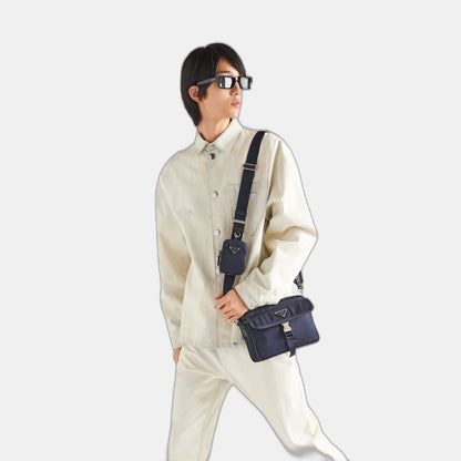 Sac porté épaule en Re-Nylon et cuir Saffiano - #3