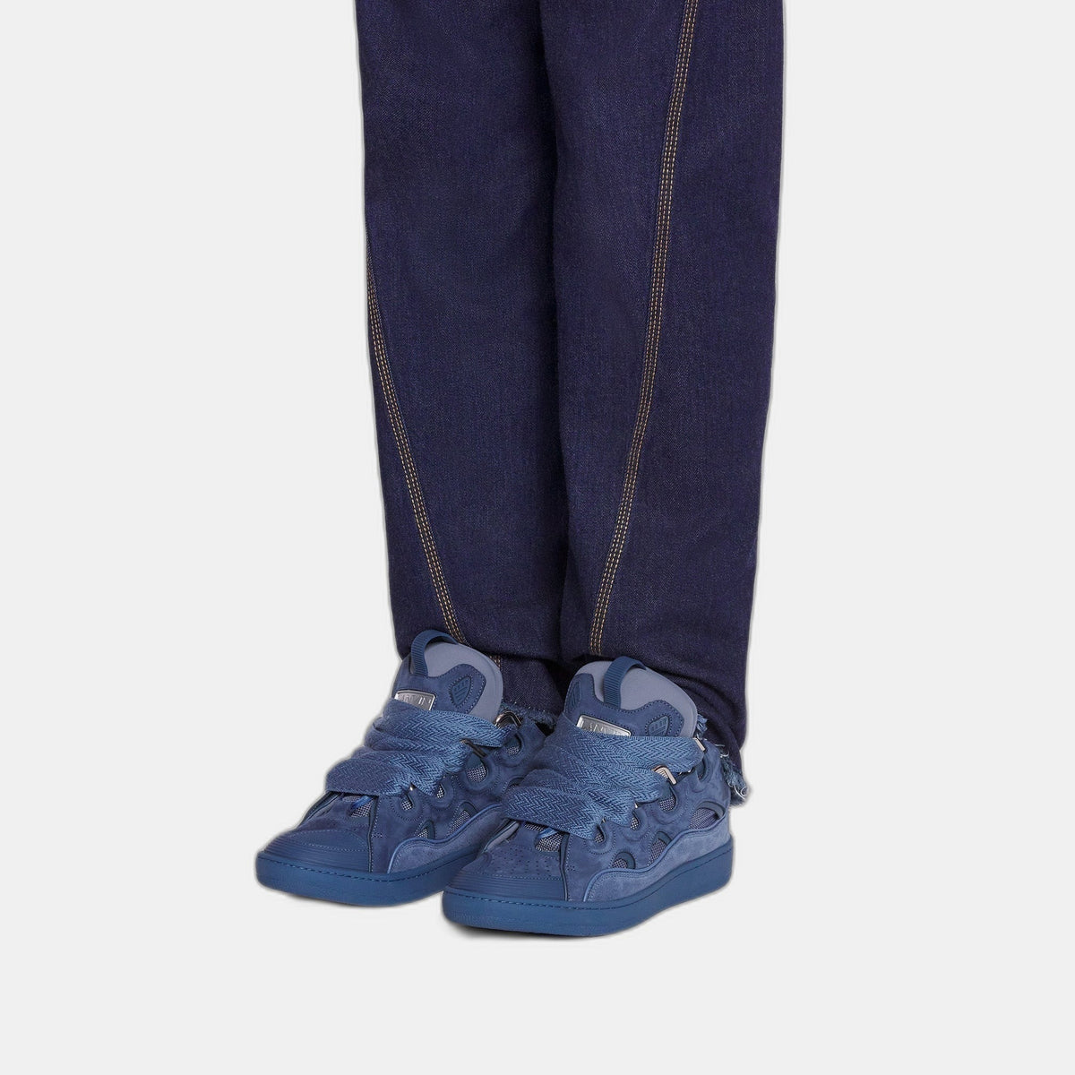 LANVIN LEATHER CURB BLEU MARINE