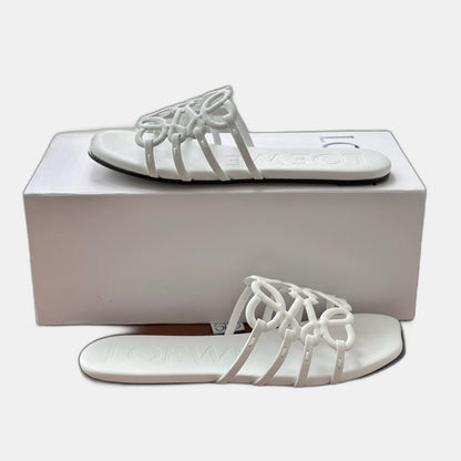 LOEWE - Petal Anagram slide in soft calfskin Blanc