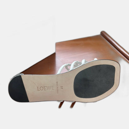 LOEWE - Petal Anagram slide in soft calfskin Blanc