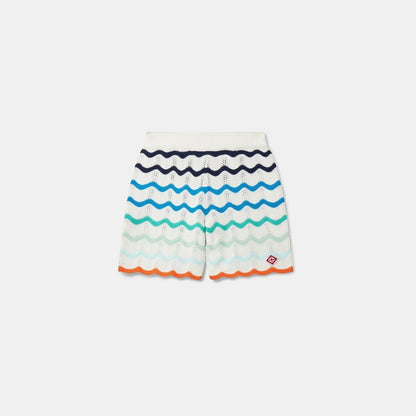 Gradient Wave Crochet Shorts