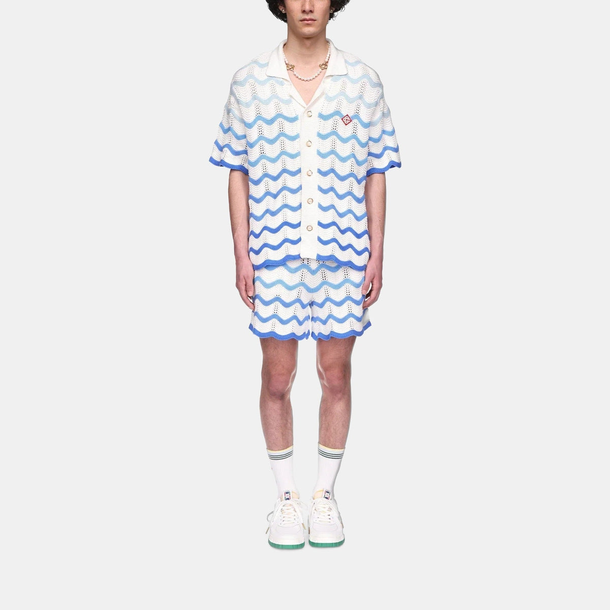 Wavy Gradient Crochet Shirt - casablanca (2)