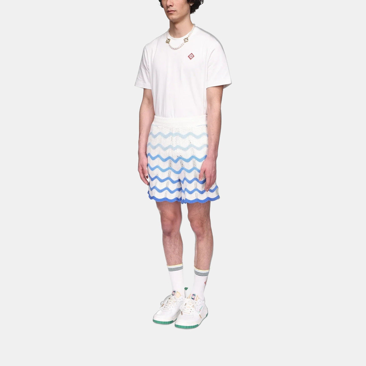 Wavy Gradient Crochet Shorts - casablanca