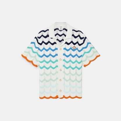 Gradient Wave Crochet Shirt