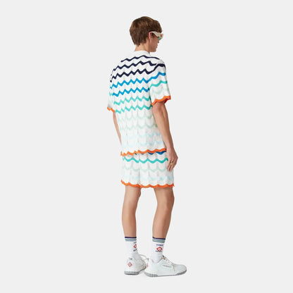 Gradient Wave Crochet Shirt