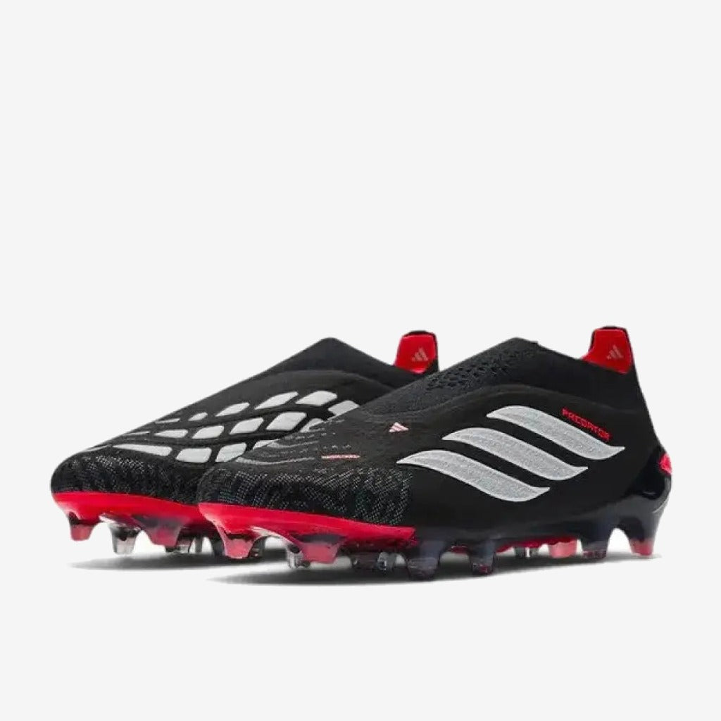 Adidas Predator 26 Elite Laceless FG Immortal DNA - Noir/Blanc/Lucid Red