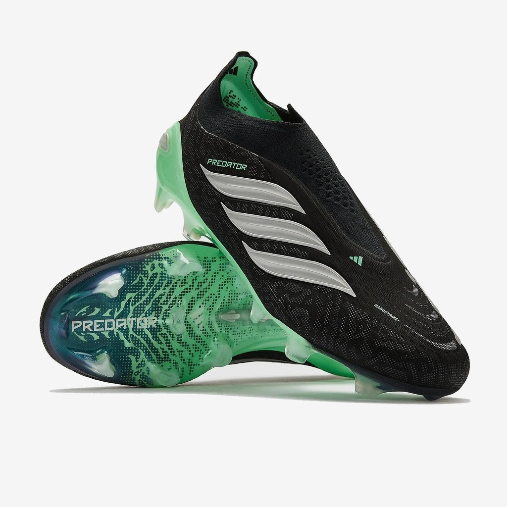 Adidas Predator 26 Elite Laceless FG Final Rush - Noir/Argenté/Vert Menthe
