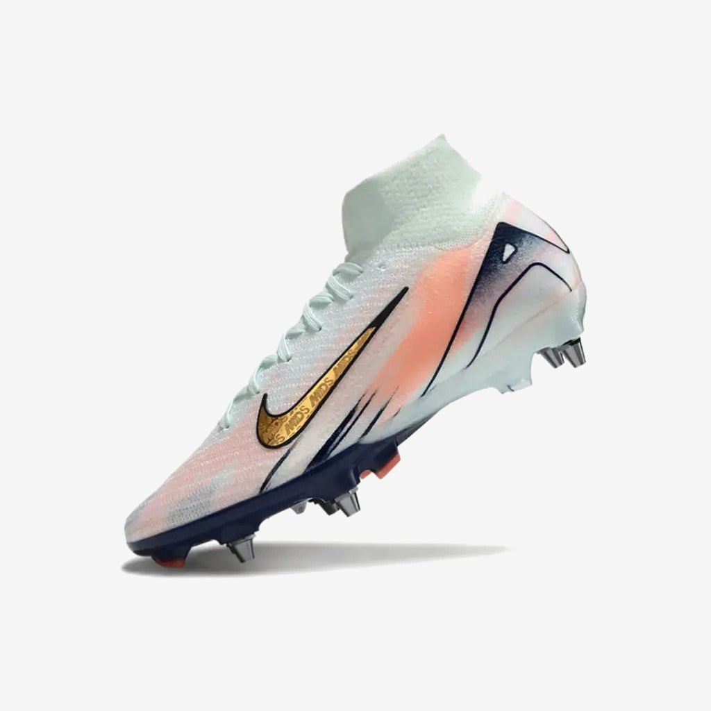 Nike Air Zoom Mercurial Superfly 10 SG - Bleu Turquoise/Bleu Marine/Orange/Doré