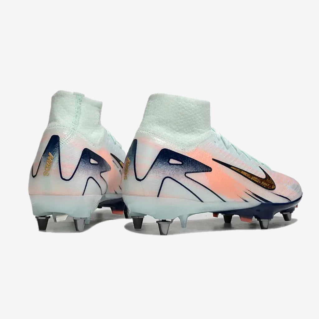Nike Air Zoom Mercurial Superfly 10 SG - Bleu Turquoise/Bleu Marine/Orange/Doré
