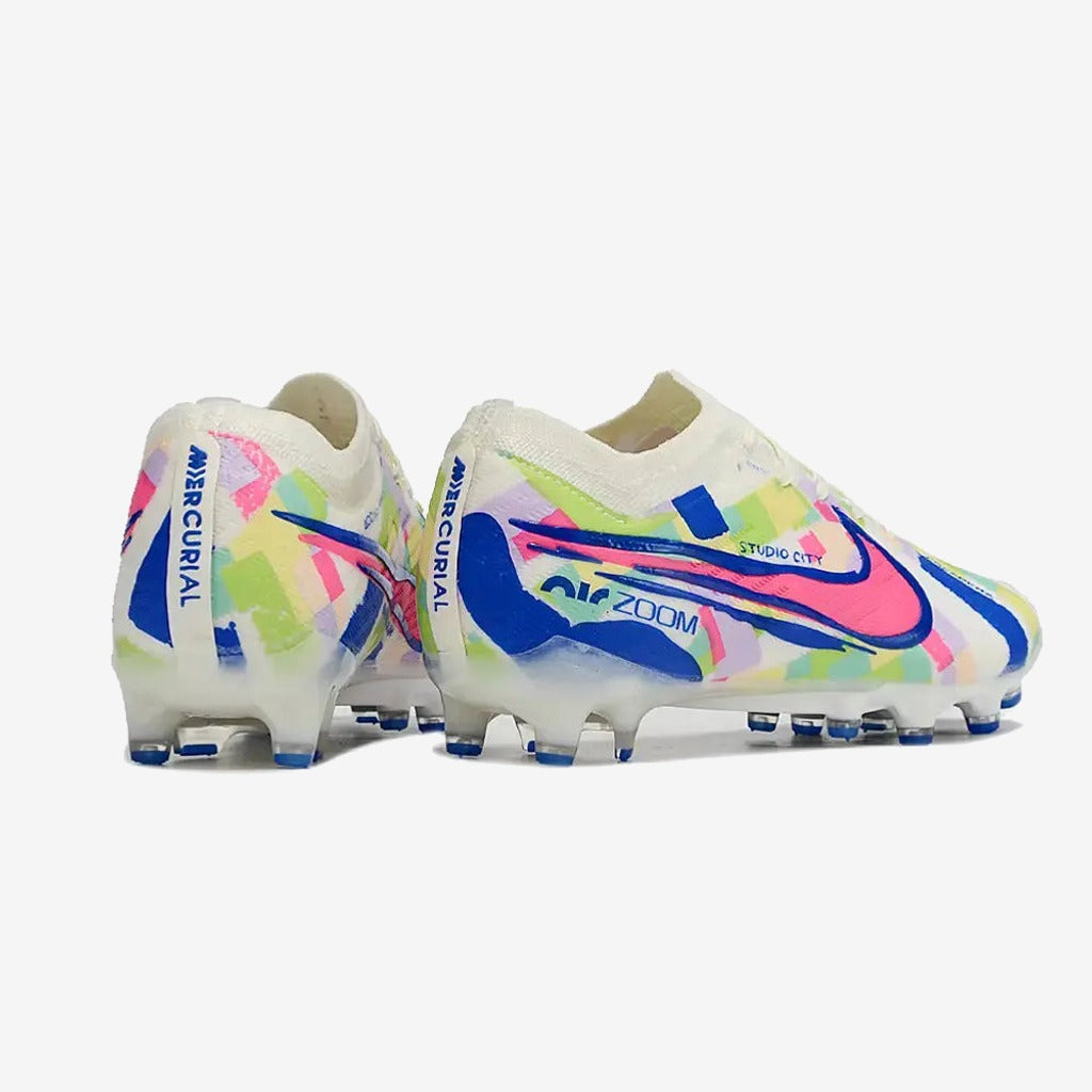 Nike Air Zoom Mercurial Vapor 15 AG - Blanc/Jaune/Bleu/Vert/Rose