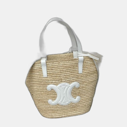 Céline - Classic Panier petit modèle Souple Raphia et veau