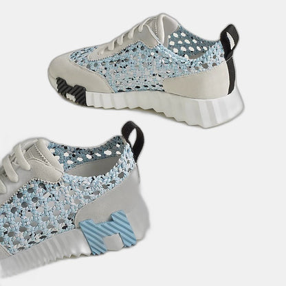 Sneakers Hermès bleu clair / blanc