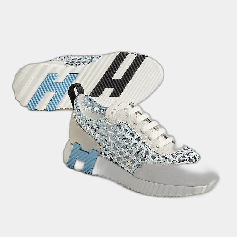 Sneakers Hermès bleu clair / blanc