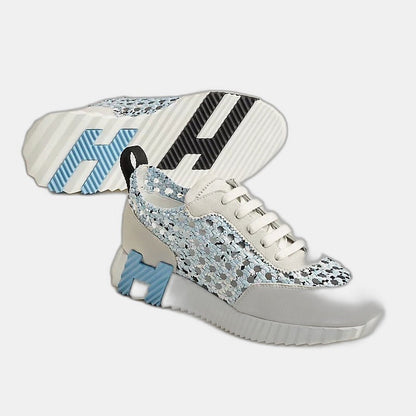 Sneakers Hermès bleu clair / blanc