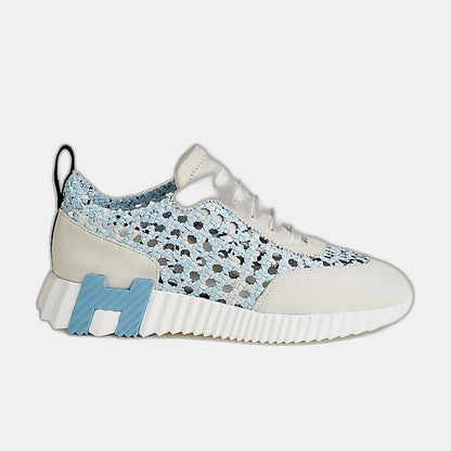 Sneakers Hermès bleu clair / blanc