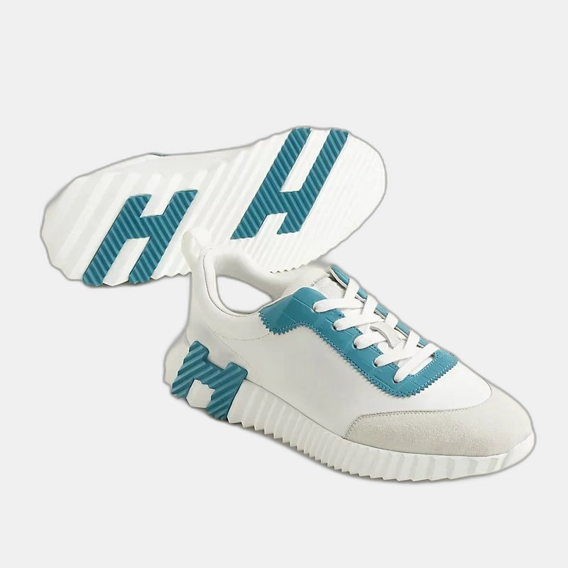 Sneakers Hermès blanc / bleu minéral
