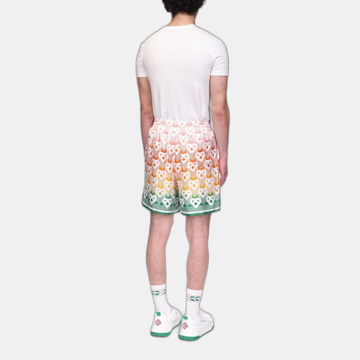 Gradient Heart Monogram Silk Shorts