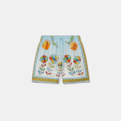 Yoruba Flowers Silk Shorts