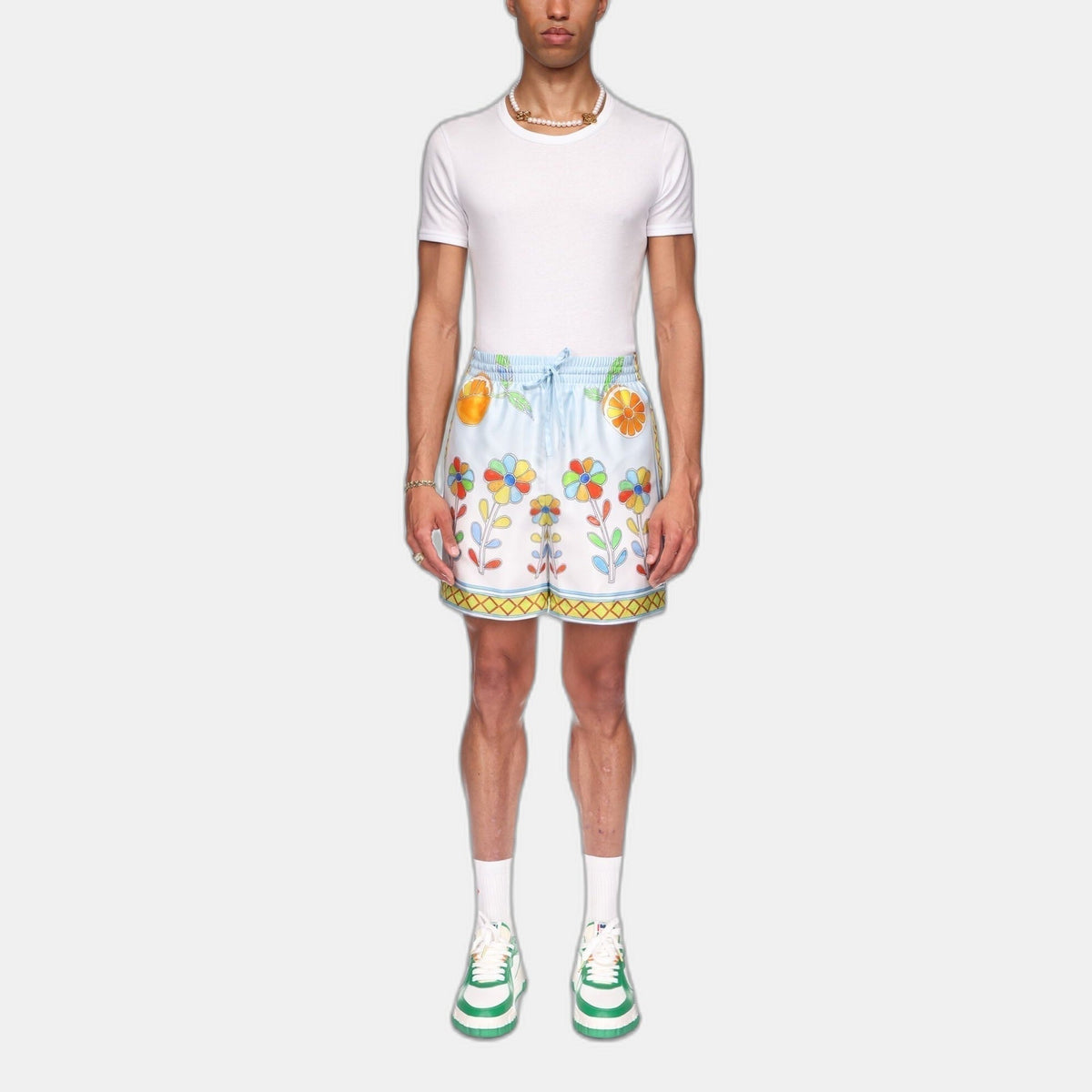 Yoruba Flowers Silk Shorts