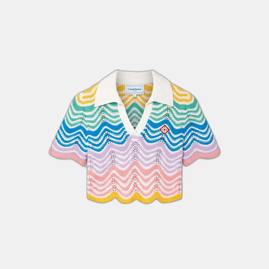 Gradient Wave Crochet Top