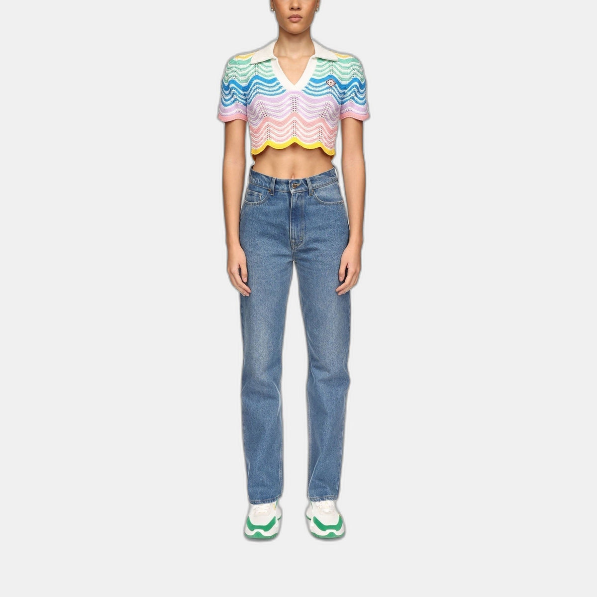 Gradient Wave Crochet Top
