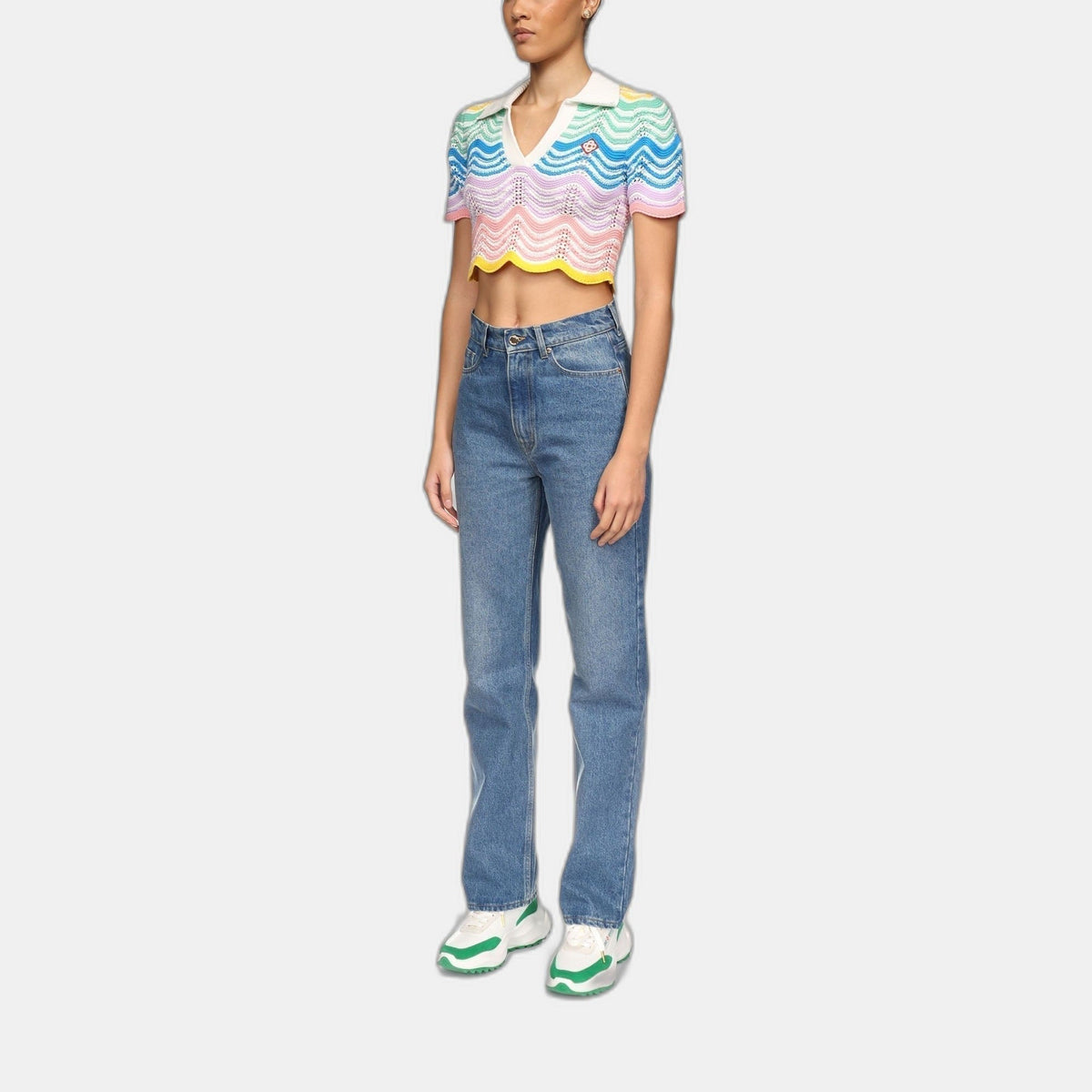 Gradient Wave Crochet Top