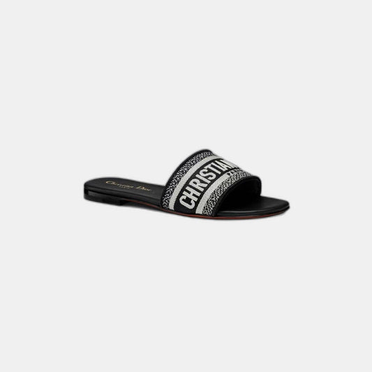 Dior - 30 Montaigne Slide Black Calfskin