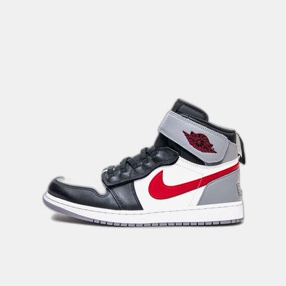 Jordan 1 High FlyEase Black Particle Grey Gym Red