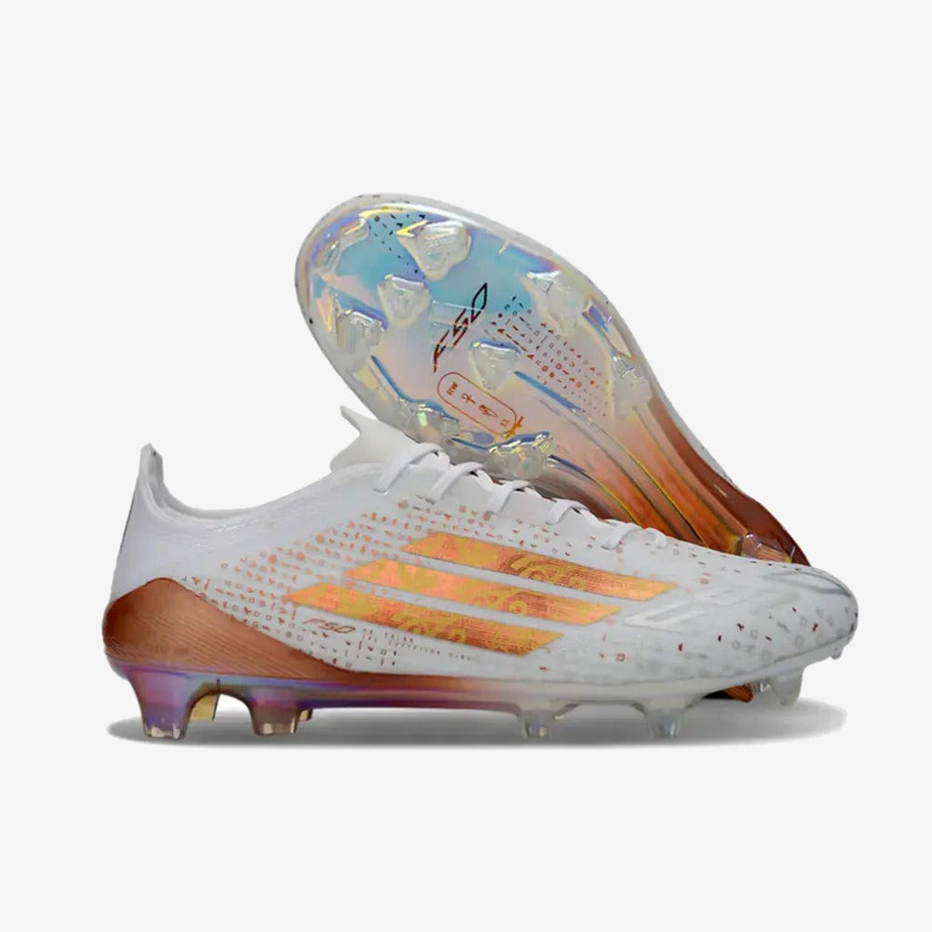 Adidas F50 ELITE FG x MOHAMED SALAH AFCON - BLANC/BRONZE ÉDITION LIMITÉE