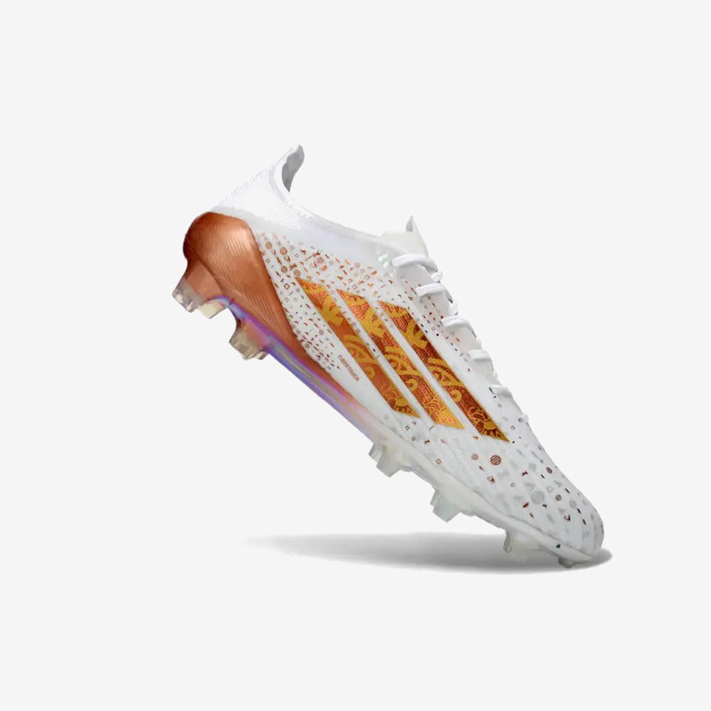 Adidas F50 ELITE FG x MOHAMED SALAH AFCON - BLANC/BRONZE ÉDITION LIMITÉE