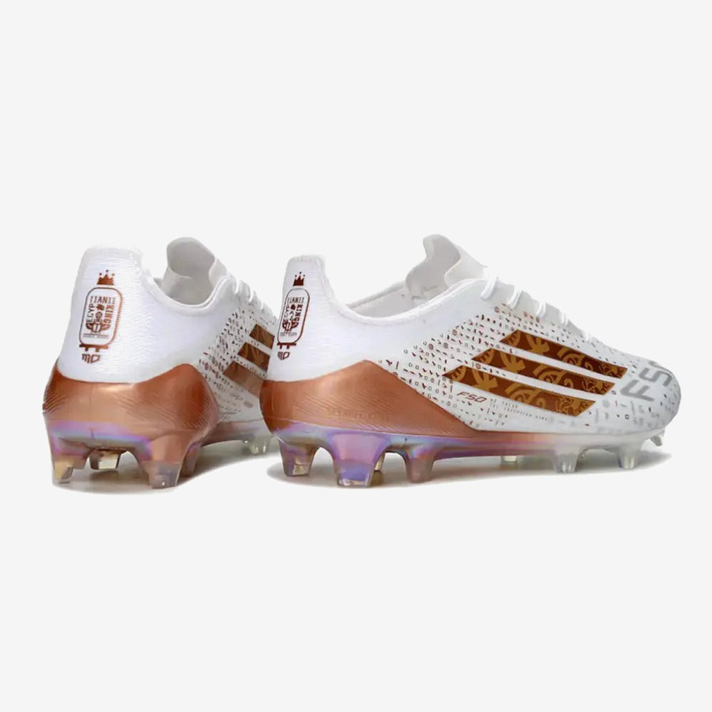 Adidas F50 ELITE FG x MOHAMED SALAH AFCON - BLANC/BRONZE ÉDITION LIMITÉE