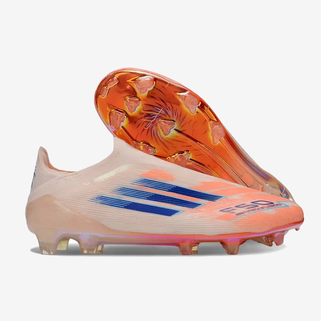 Adidas F50 Elite Laceless FG Spark Fusion - Beige/Orange/Bleu