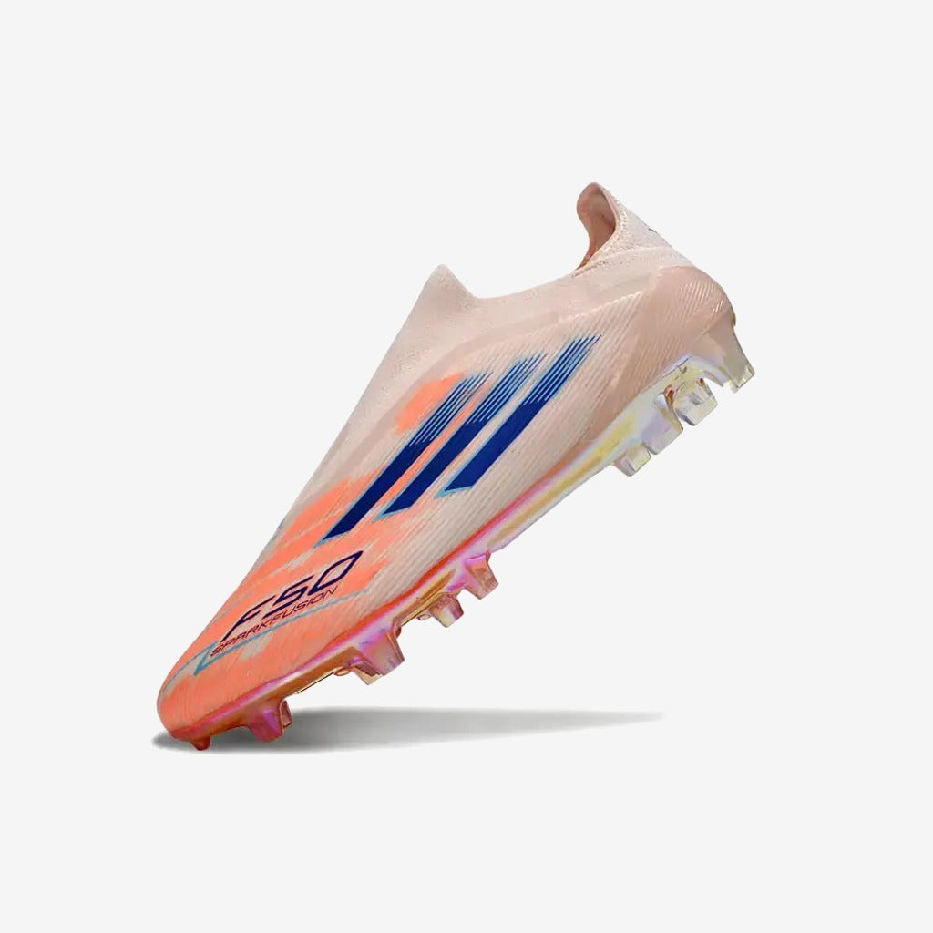 Adidas F50 Elite Laceless FG Spark Fusion - Beige/Orange/Bleu