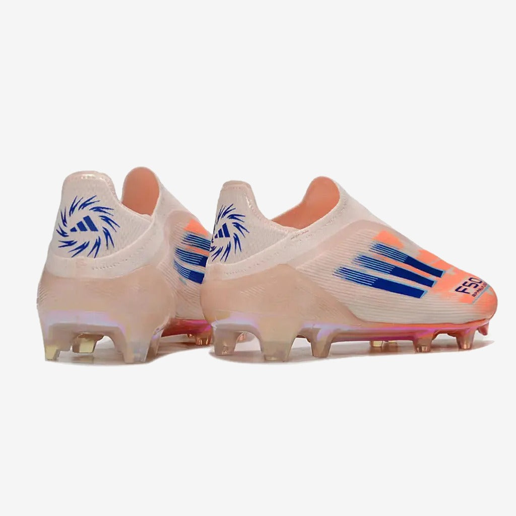 Adidas F50 Elite Laceless FG Spark Fusion - Beige/Orange/Bleu