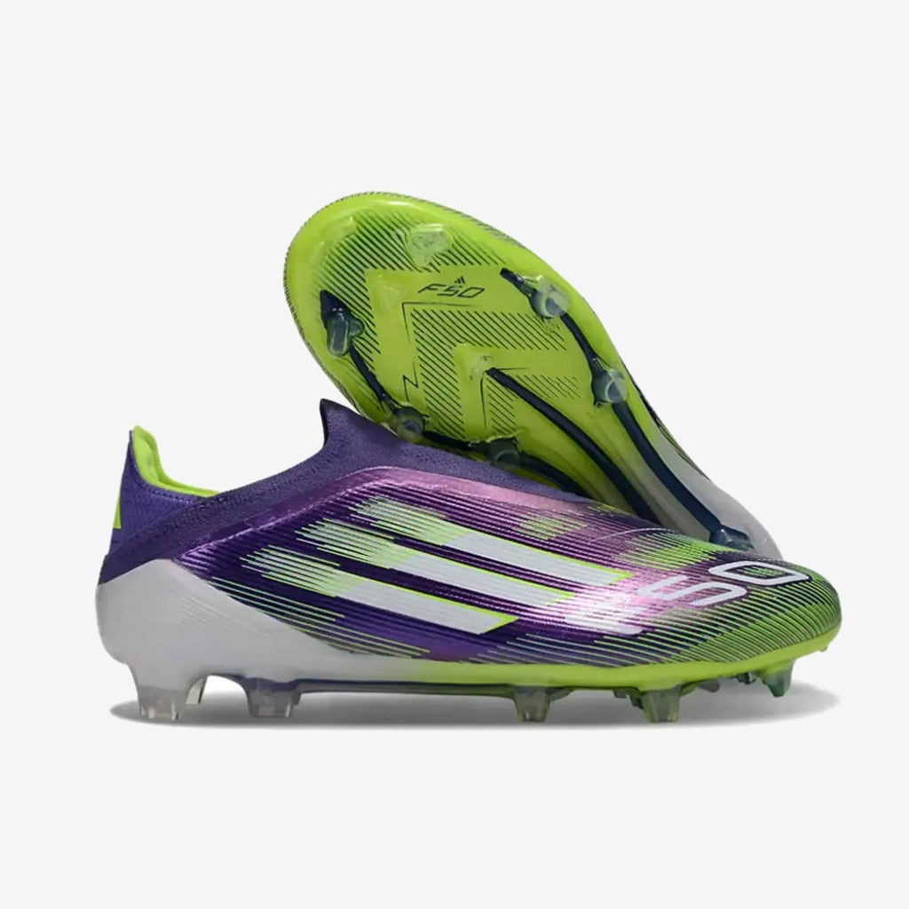 Adidas F50 Elite Laceless FG - Radiant Blaze- Violet/Vert/Blanc