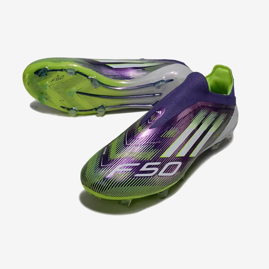Adidas F50 Elite Laceless FG - Radiant Blaze- Violet/Vert/Blanc