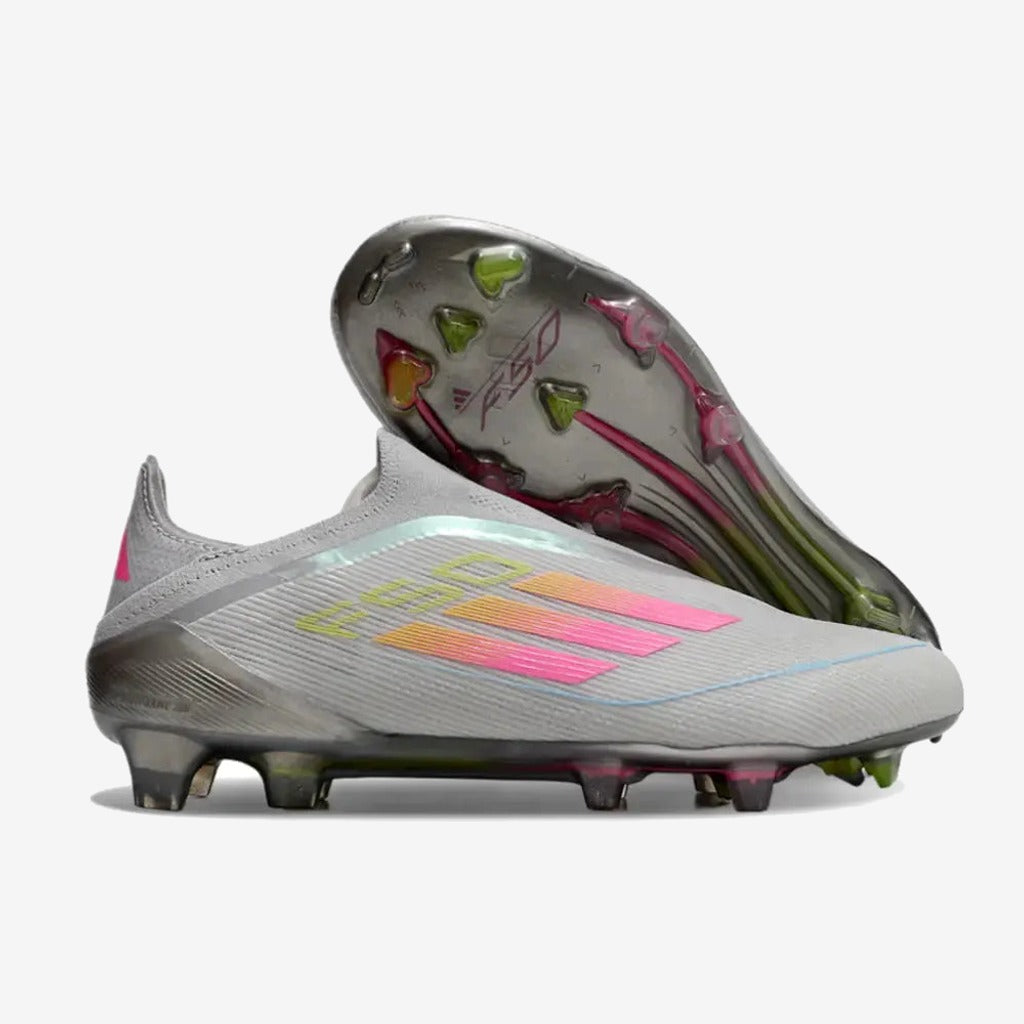Adidas F50 Elite Laceless FG Gris/Rose/Jaune